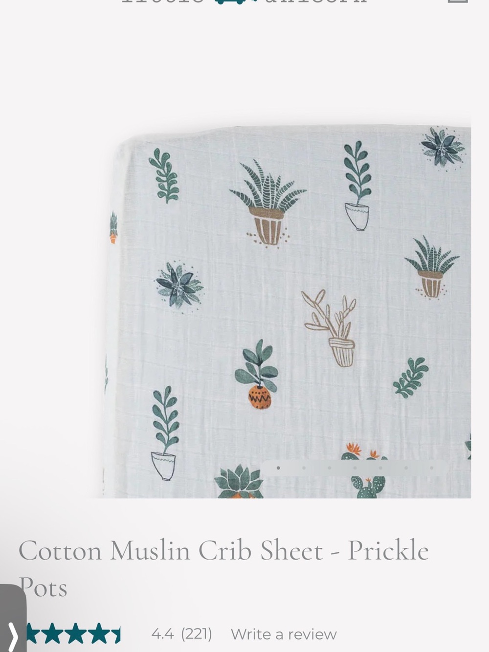 Little Unicorn muslin crib sheet